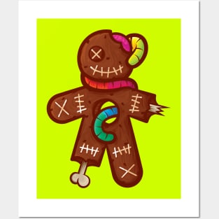 Zombie gingerbred man Posters and Art